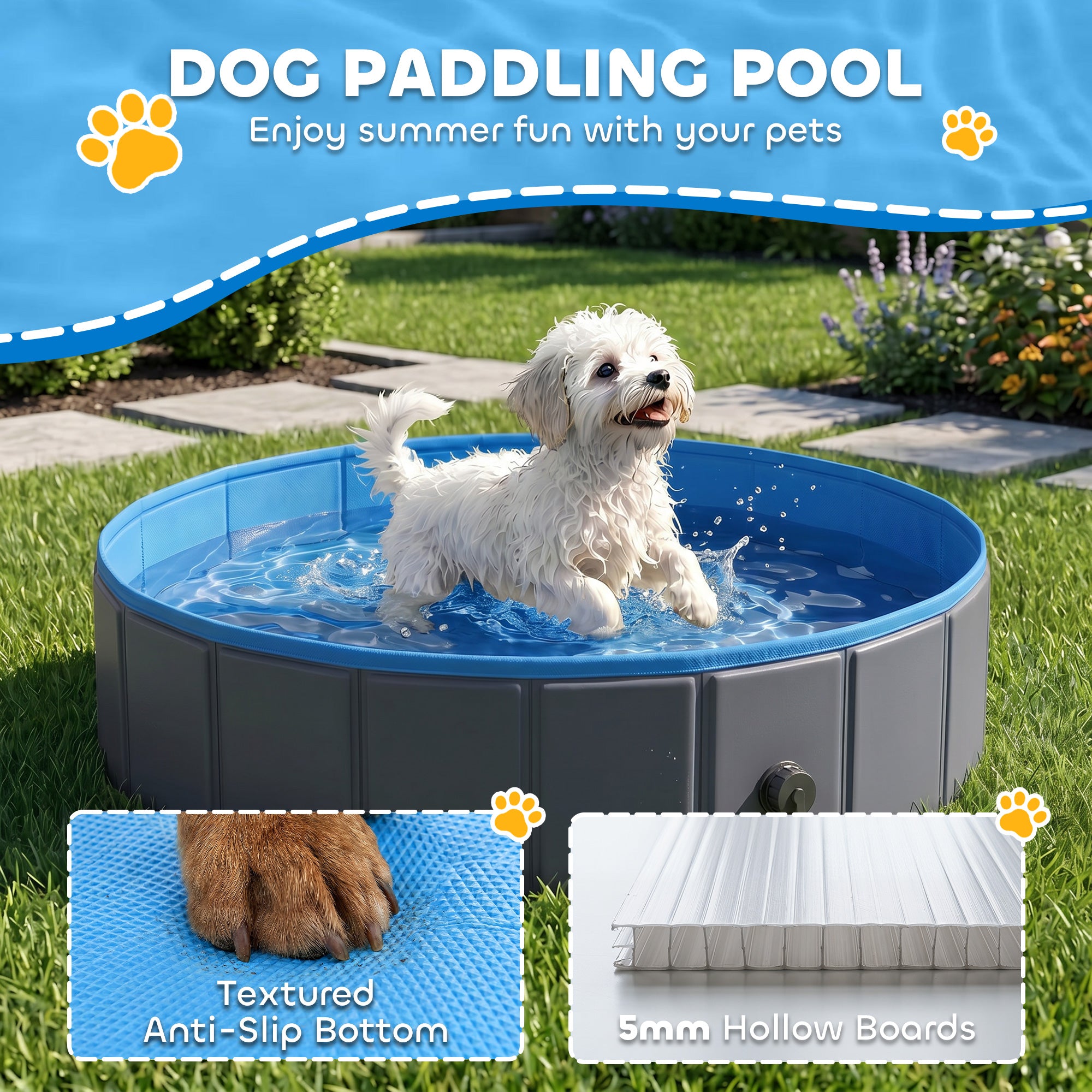 pawhut-piscine-pliable-pour-chien-80-x-20-cm-fond-antid-rapant-bleu-gris-fonc image 6