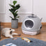pawhut-maison-de-toilette-couverte-pour-chat-avec-lucarne-et-tiroir-pelle-gris image 4