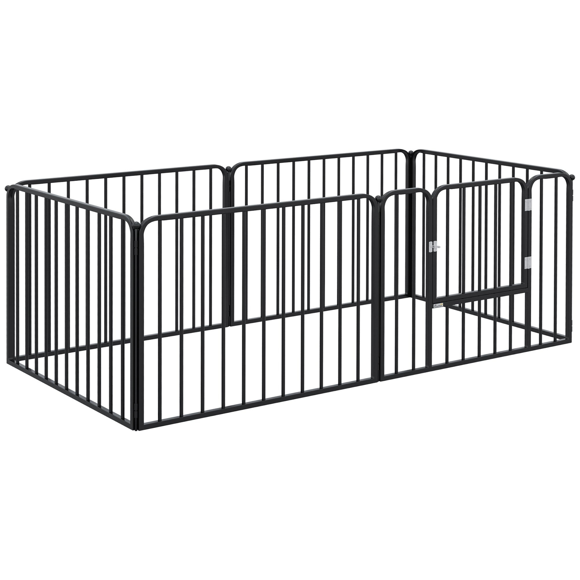 pawhut-parc-pour-chiot-8-panneaux-61-cm-acier-barres-verticales-fixation-murale image 2