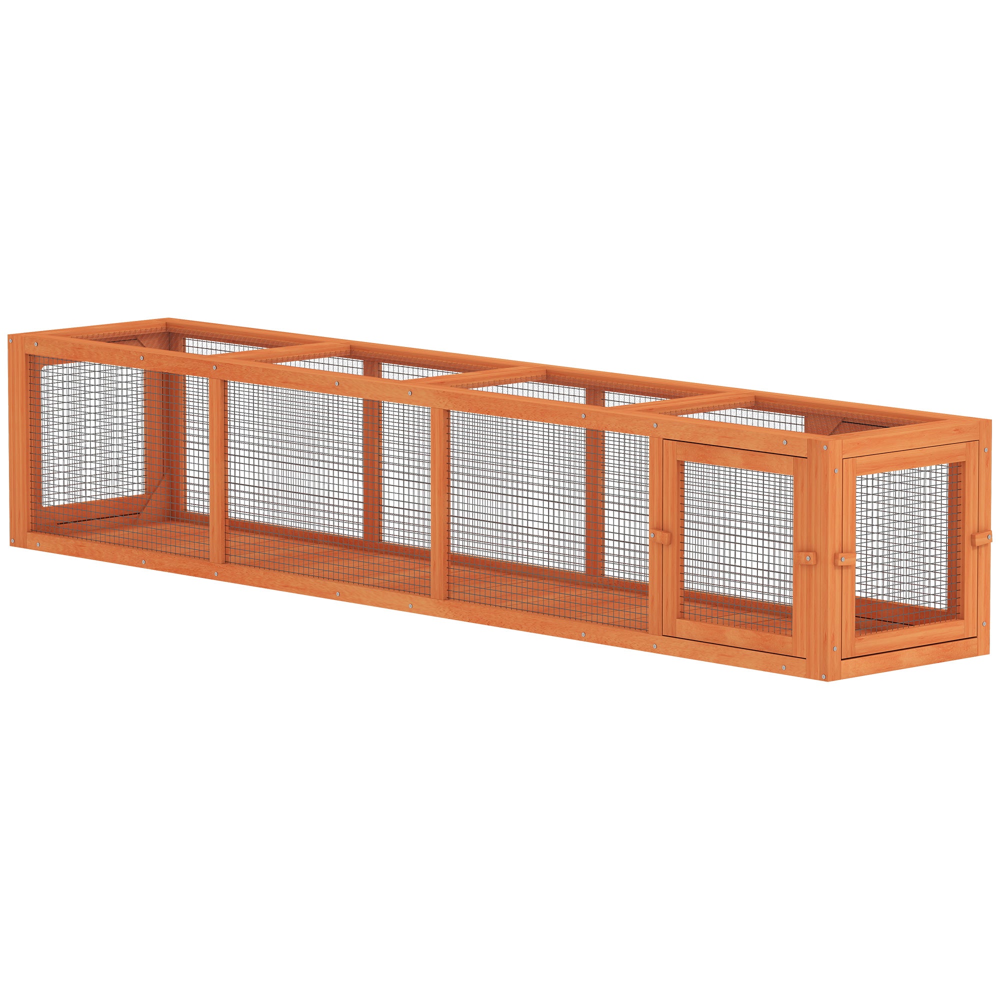 pawhut-tunnel-labyrinthe-ext-rieur-pour-chat-200-cm-avec-4-portes-orange image 2